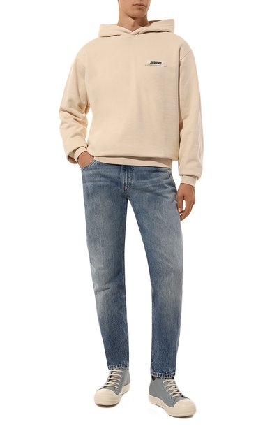 Кожаные кеды porterville RICK OWENS голубого цвета по цене 82300 руб., арт. RU02D6891/LC0, фото 2 Кожаные кеды porterville RICK OWENS, арт. RU02D6891/LC0, фото 2