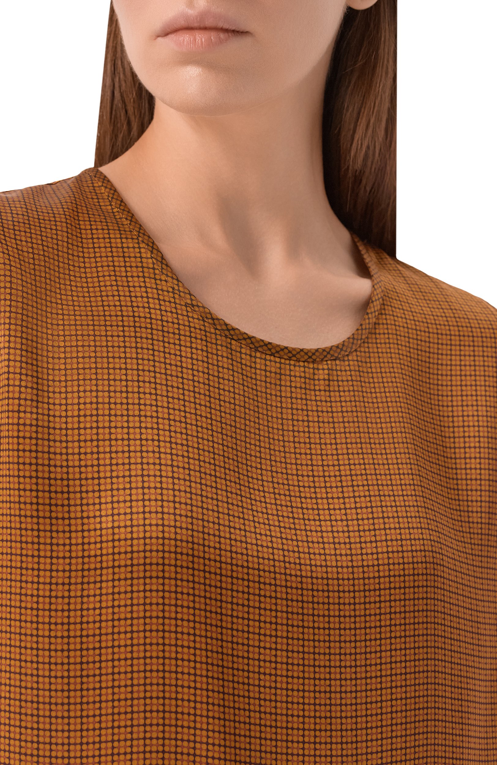 Атласный топ KITON светло-коричневого цвета по цене 106500 руб., арт. D55402K0584, фото 5 Атласный топ KITON, арт. D55402K0584, фото 5