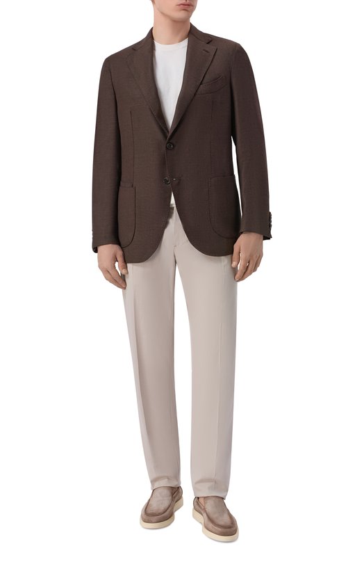 Шерстяной пиджак Andrea Campagna SALINA C0N SPALLINA BASSA/T26123 Коричневый  SALINA C0N SPALLINA BASSA/T26123 Фото 2