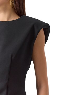 Женский шерстяной топ VALENTINO черного цвета, арт. 5B0AEA9588J | Фото 5 (Длина (для топов): Стандартные; Материал внешний: Шерсть; Стили: Классический; Рукава: Без рукавов)