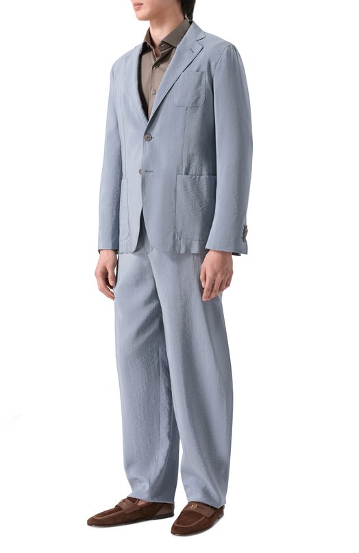 Шелковые брюки Giorgio Armani GM003240/TE10081 Голубой  GM003240/TE10081 Фото 2