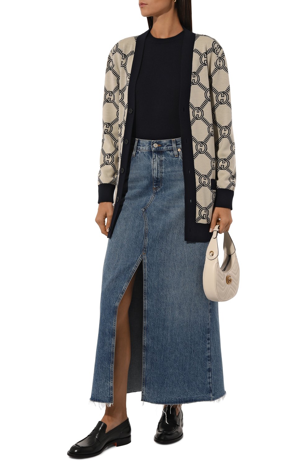 Свитер из шерсти и кашемира GUCCI темно-синего цвета по цене 145000 руб., арт. 775883/XKDWS, фото 2 Свитер из шерсти и кашемира GUCCI, арт. 775883/XKDWS, фото 2