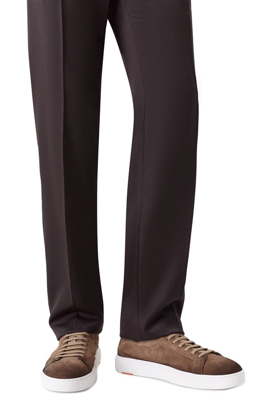 Замшевые кеды Cleanic Santoni MBCG21571BARTA0L Коричневый  MBCG21571BARTA0L Фото 3