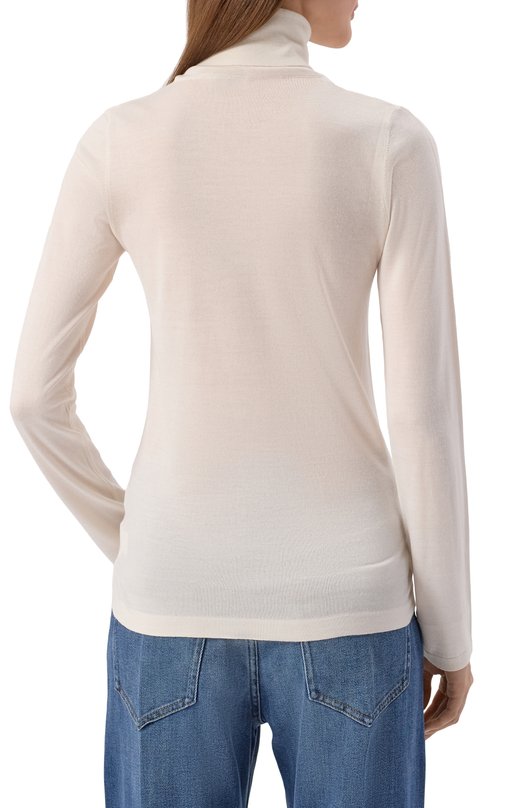 Водолазка из кашемира и шелка Brunello Cucinelli M13800063P Кремовый  M13800063P Фото 4