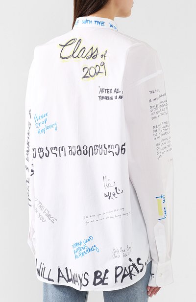 Хлопковая рубашка VETEMENTS, арт. USS196003/W, фото 4