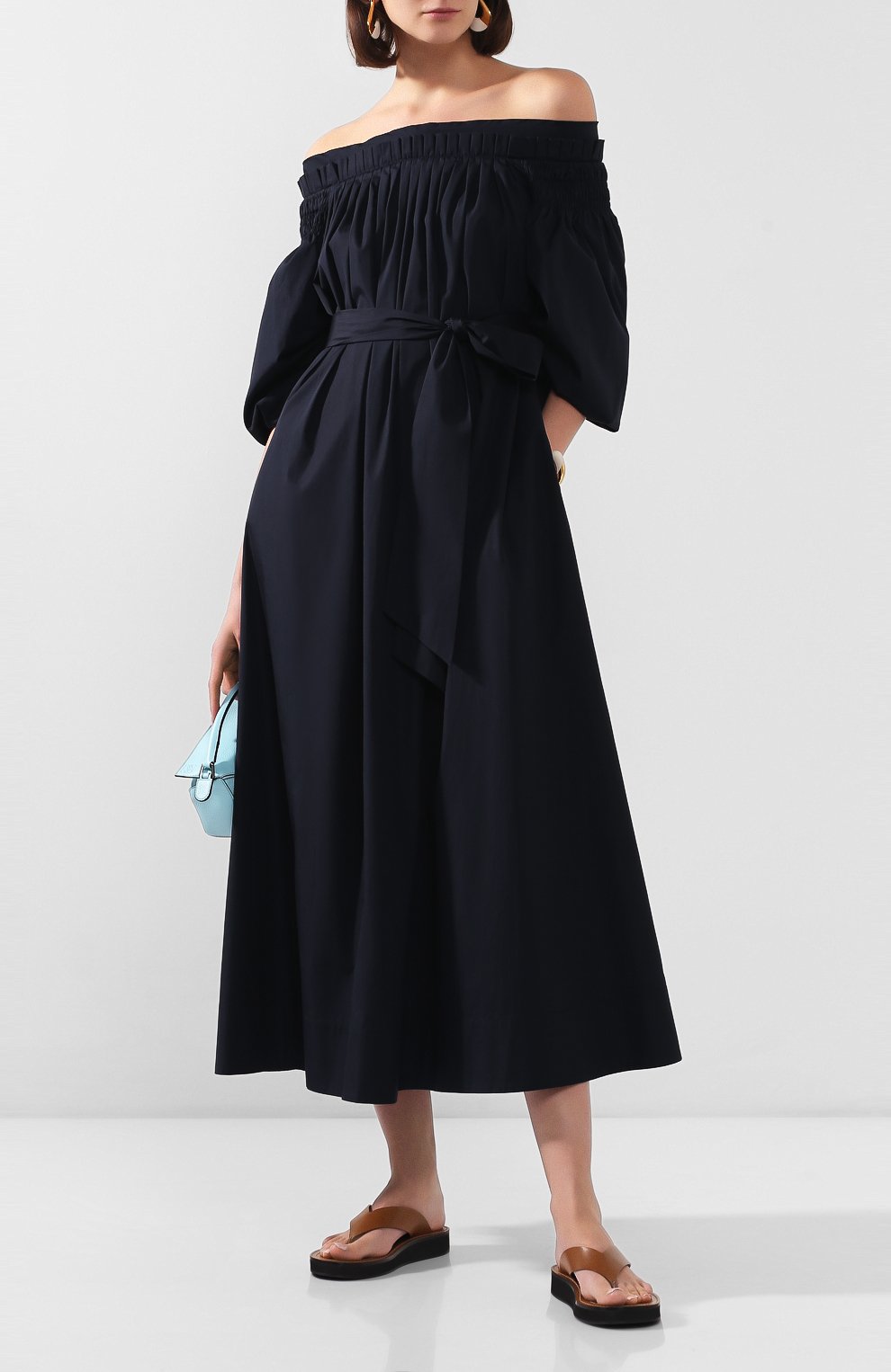 Хлопковое платье GABRIELA HEARST, арт. 220446/T030/38/DARK NAVY, фото 2