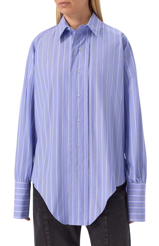 Хлопковая рубашка Maison Margiela S29DT0006/M35625 Голубой  S29DT0006/M35625 Фото 3