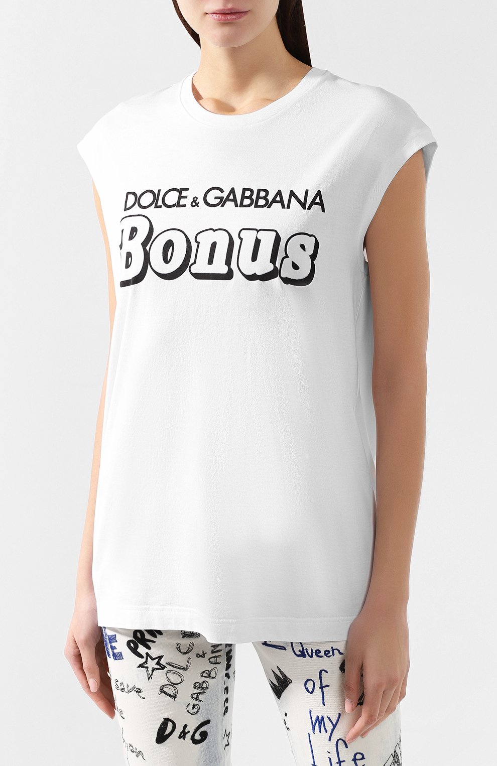 Хлопковая футболка DOLCE & GABBANA белого цвета по цене 40950 руб., арт. F8K73Z/HH7ME, фото 3 Хлопковая футболка DOLCE & GABBANA, арт. F8K73Z/HH7ME, фото 3