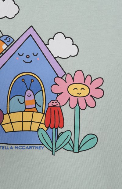 Хлопковая футболка STELLA MCCARTNEY светло-зеленого цвета по цене 8530 руб., арт. TY8031, фото 3 Хлопковая футболка STELLA MCCARTNEY, арт. TY8031, фото 3