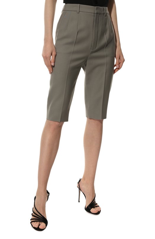 Шерстяные шорты Saint Laurent Серый, фото 3