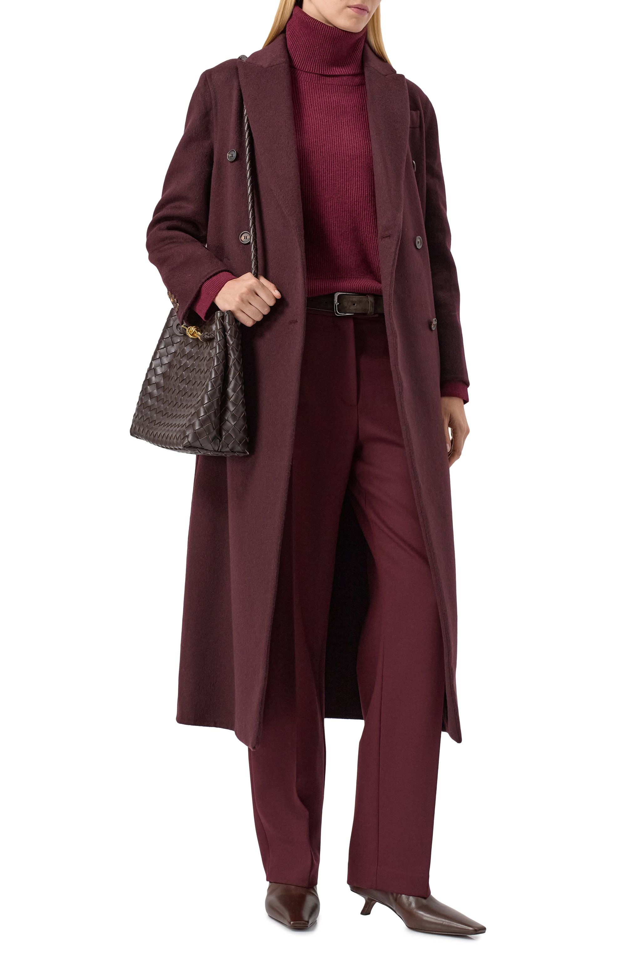 Кашемировое пальто BRUNELLO CUCINELLI бордового цвета по цене 1175000 руб., арт. MD5039895, фото 2 Кашемировое пальто BRUNELLO CUCINELLI, арт. MD5039895, фото 2