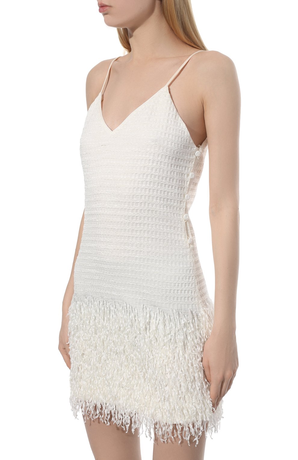 Шелковое платье GIORGIO ARMANI молочного цвета по цене 226500 руб., арт. 2SHVA0AL/T03CN, фото 3 Шелковое платье GIORGIO ARMANI, арт. 2SHVA0AL/T03CN, фото 3