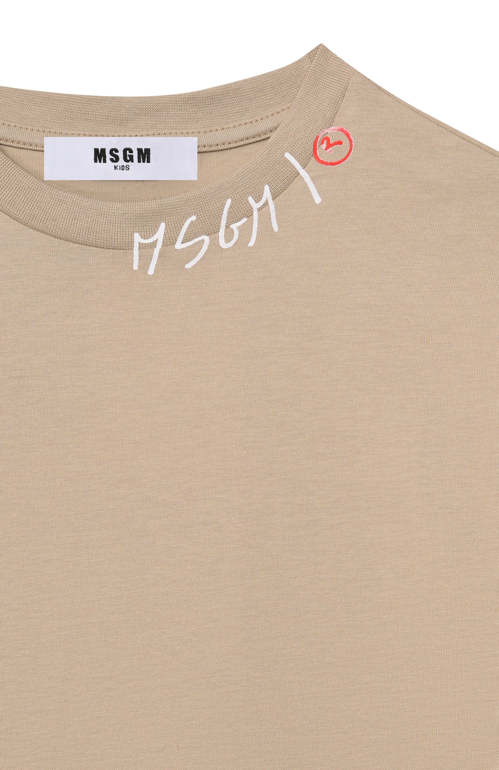 Хлопковая футболка MSGM KIDS, арт. S6MSJBTH240, фото 3