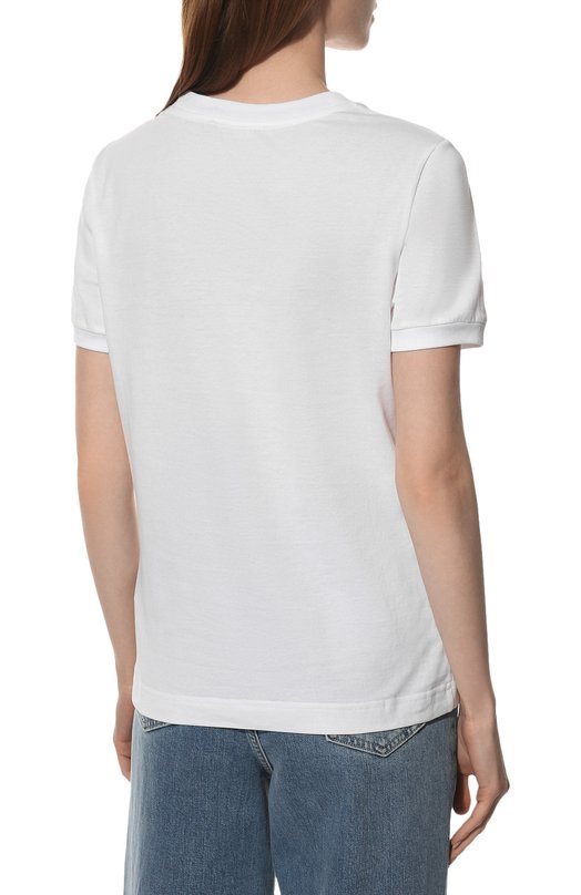 Хлопковая футболка Dolce & Gabbana F8N08Z/G7B3U Белый  F8N08Z/G7B3U Фото 4