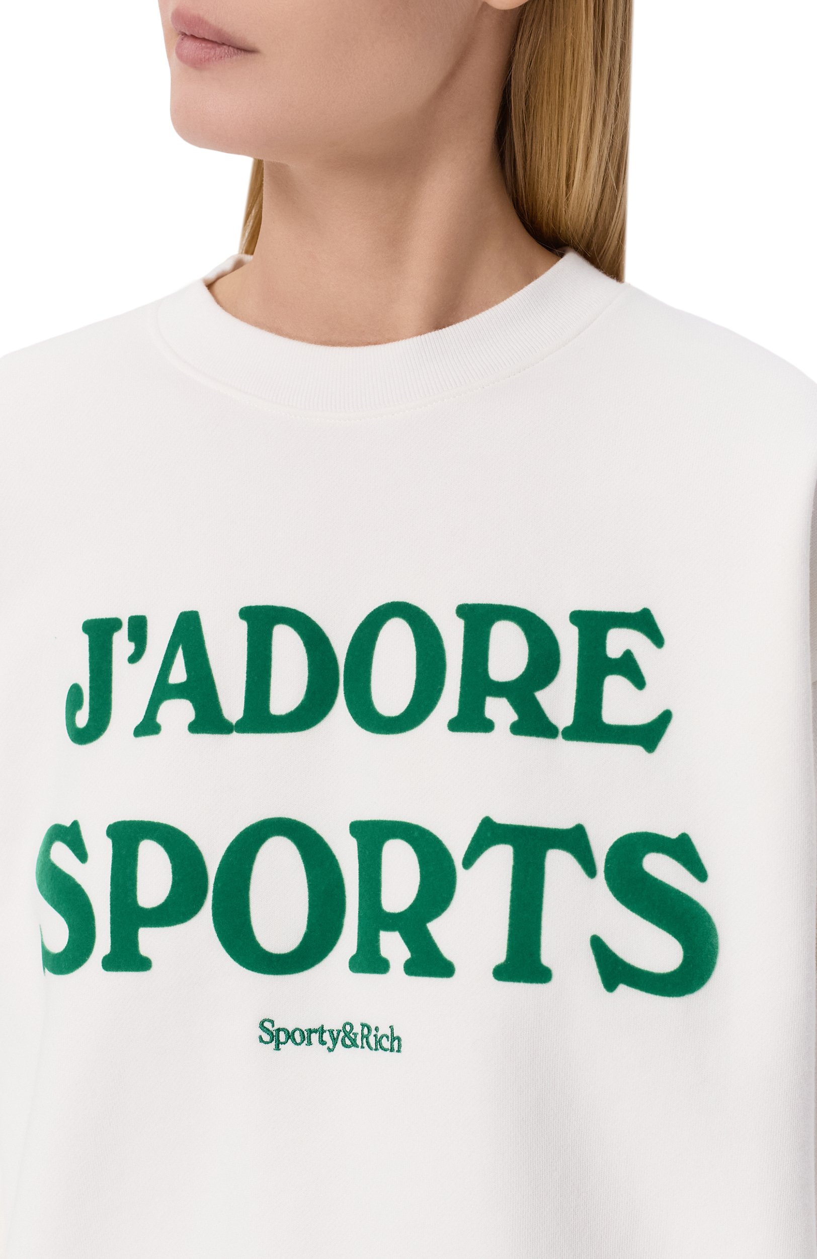 Хлопковый свитшот SPORTY AND RICH, арт. ST09873702WH01, фото 5