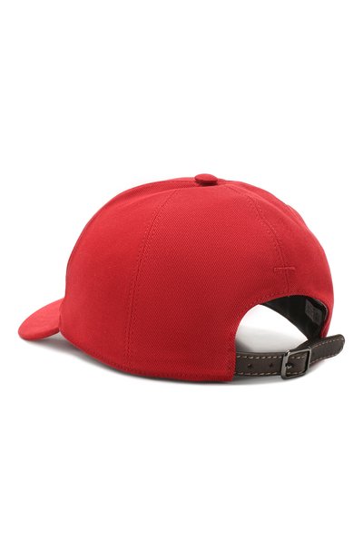Хлопковая бейсболка BRUNELLO CUCINELLI красного цвета по цене 34700 руб., арт. MQ8559978, фото 2 Хлопковая бейсболка BRUNELLO CUCINELLI, арт. MQ8559978, фото 2