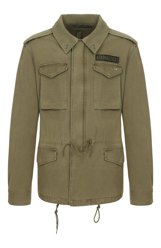 Хлопковая куртка Aeronautica Militare AB3044UCT04233 Хаки AB3044UCT04233