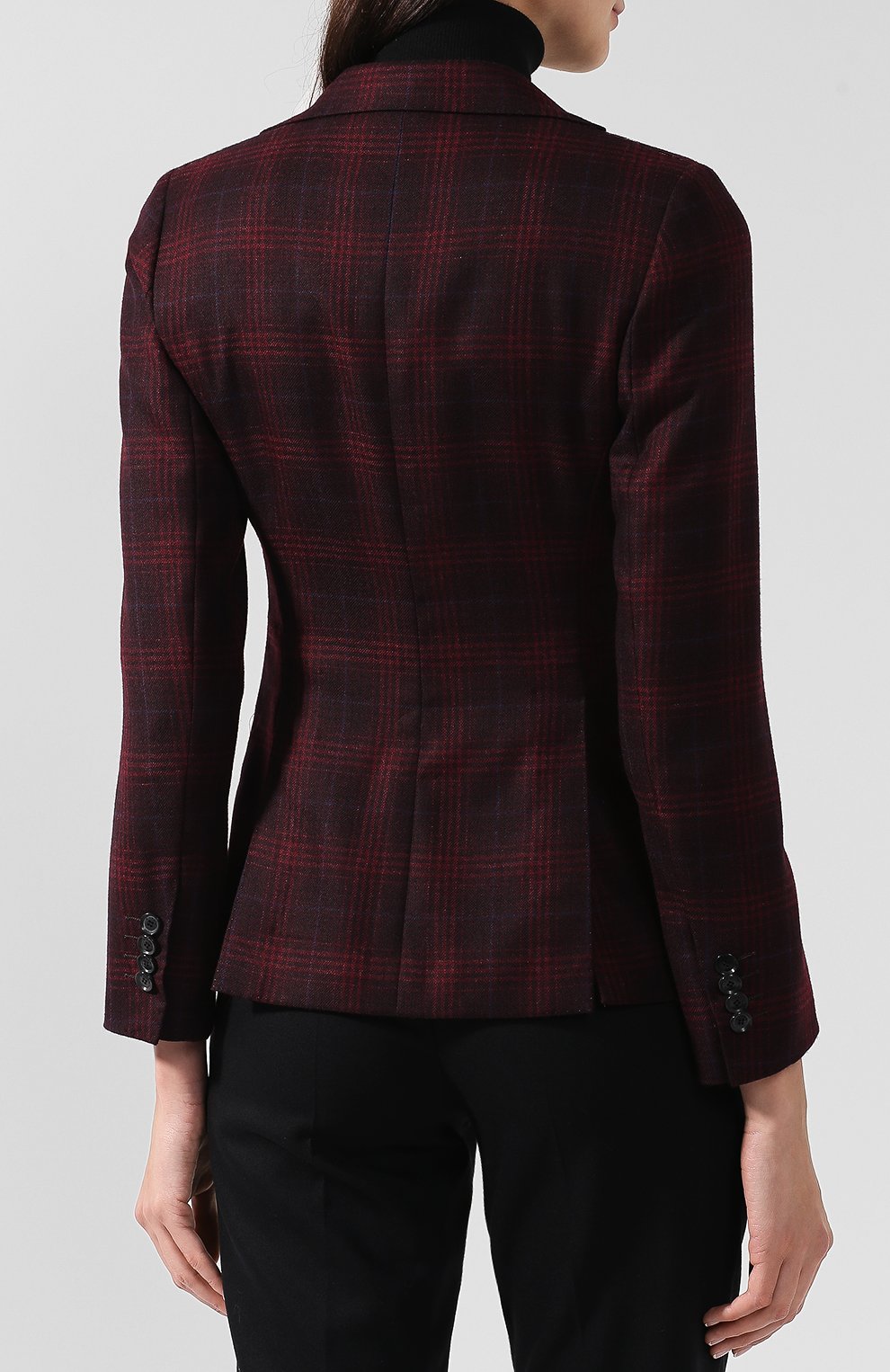Приталенный кашемировый жакет в клетку KITON, арт. D23501K01R32, фото 4