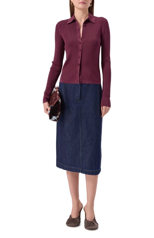 Кардиган из вискозы Dries Van Noten 252-011211-2706 Бордовый  252-011211-2706 Фото 2