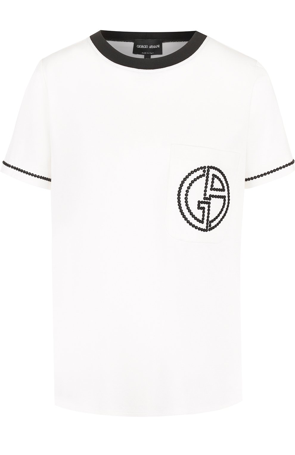 Футболка свободного кроя из смеси шелка и хлопка GIORGIO ARMANI, арт. 3ZAM55/AJNZZ, фото 1
