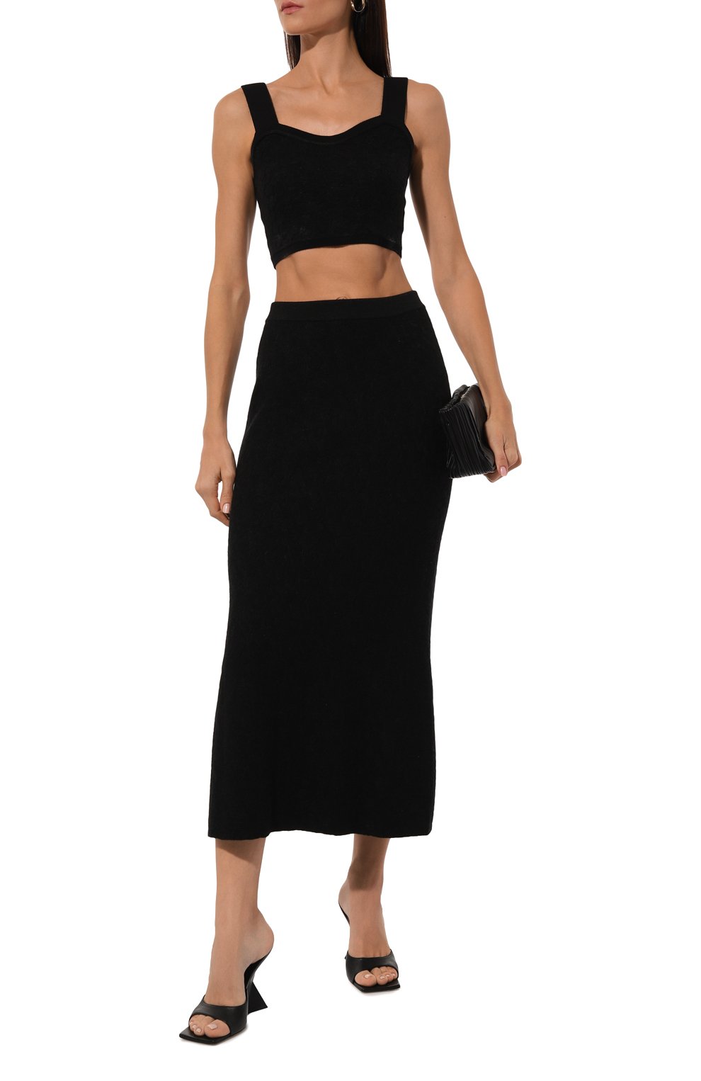 Юбка из шерсти и вискозы AND THE BRAND черного цвета по цене 59220 руб., арт. W25-SK031-1202-900, фото 2 Юбка из шерсти и вискозы AND THE BRAND, арт. W25-SK031-1202-900, фото 2