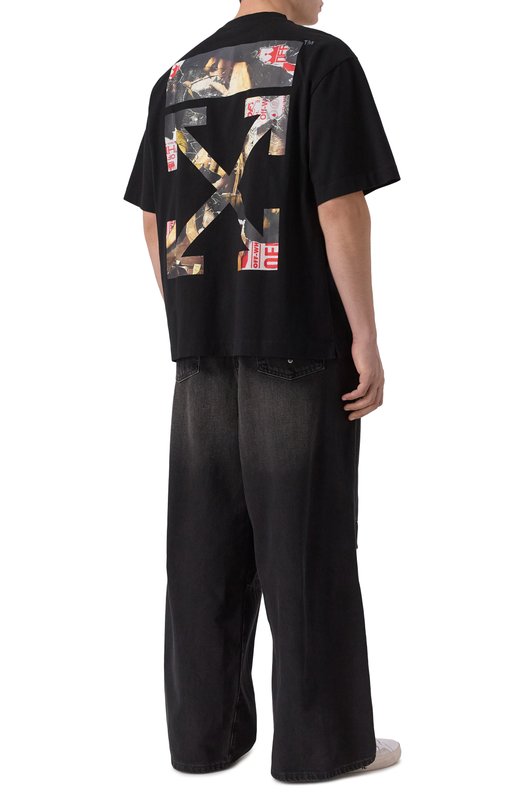Хлопковая футболка Off-White 0MAA120F25JER00U Чёрный  0MAA120F25JER00U Фото 2