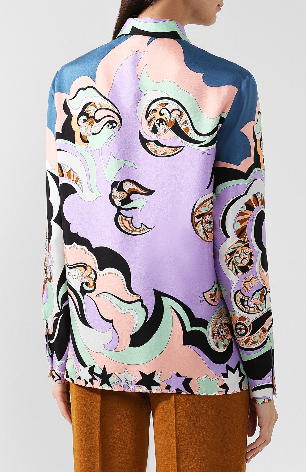 Шелковая блуза прямого кроя с принтом EMILIO PUCCI, арт. 8RRJ31/8R725, фото 4