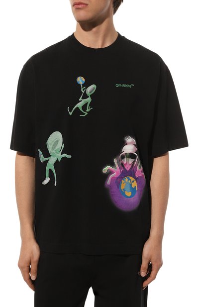 Хлопковая футболка OFF-WHITE, арт. OMAA120F22JER0131050, фото 3