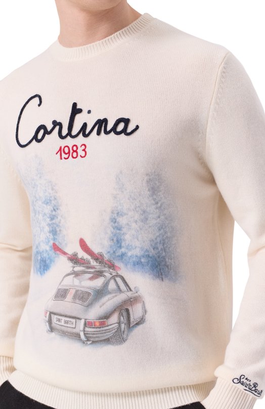 Джемпер из шерсти и вискозы MC2 Saint Barth HER0022-00389I/HER0N PRINT Кремовый  HER0022-00389I/HER0N PRINT Фото 5