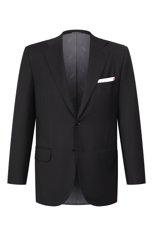 Шерстяной пиджак Kiton UA81K0127021_1 Чёрный UA81K0127021_1