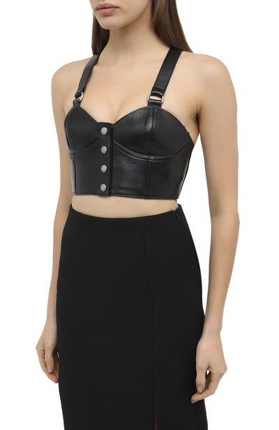 Кожаный топ SAINT LAURENT, арт. 639628/YCDI2, фото 3