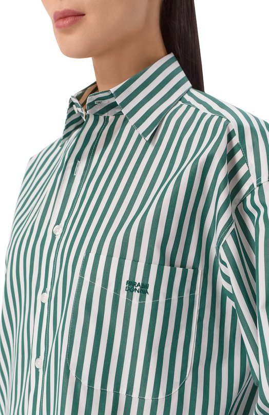 Хлопковая рубашка Paramidonna CR26VSSG-1 Зелёный  CR26VSSG-1 Фото 5