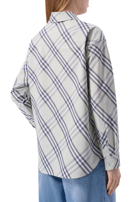 Хлопковая рубашка Burberry 8120512 Серый  8120512 Фото 4