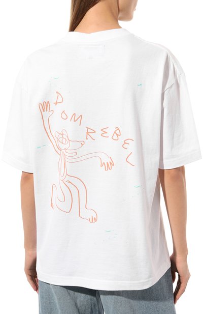 Хлопковая футболка DOMREBEL белого цвета по цене 15550 руб., арт. HIDE & SEEK/T-SHIRT, фото 4 Хлопковая футболка DOMREBEL, арт. HIDE & SEEK/T-SHIRT, фото 4