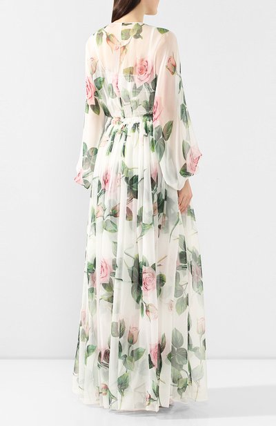 Шелковое платье DOLCE & GABBANA белого цвета по цене 346500 руб., арт. F6H5FT/HS19S, фото 4 Шелковое платье DOLCE & GABBANA, арт. F6H5FT/HS19S, фото 4