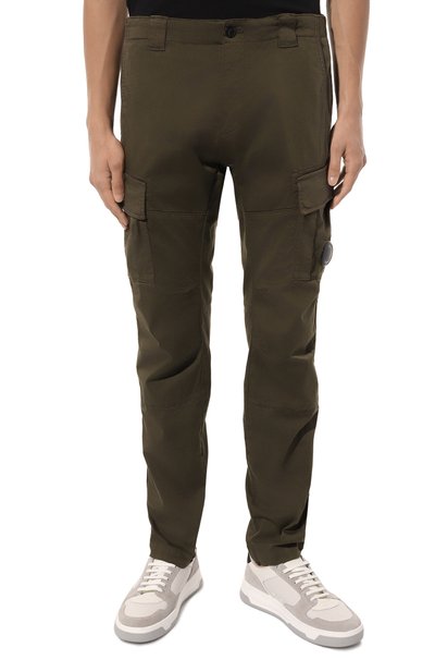 Хлопковые брюки C.P. COMPANY хаки цвета по цене 29950 руб., арт. 14CMPA056A-005694G, фото 3 Хлопковые брюки C.P. COMPANY, арт. 14CMPA056A-005694G, фото 3
