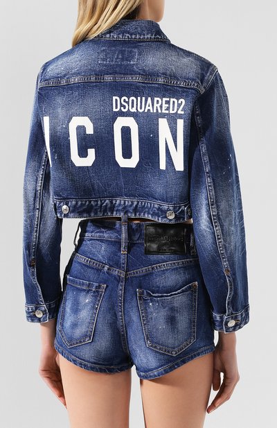 Джинсовая куртка DSQUARED2 синего цвета по цене 68700 руб., арт. S80AM0003/S30663, фото 4 Джинсовая куртка DSQUARED2, арт. S80AM0003/S30663, фото 4