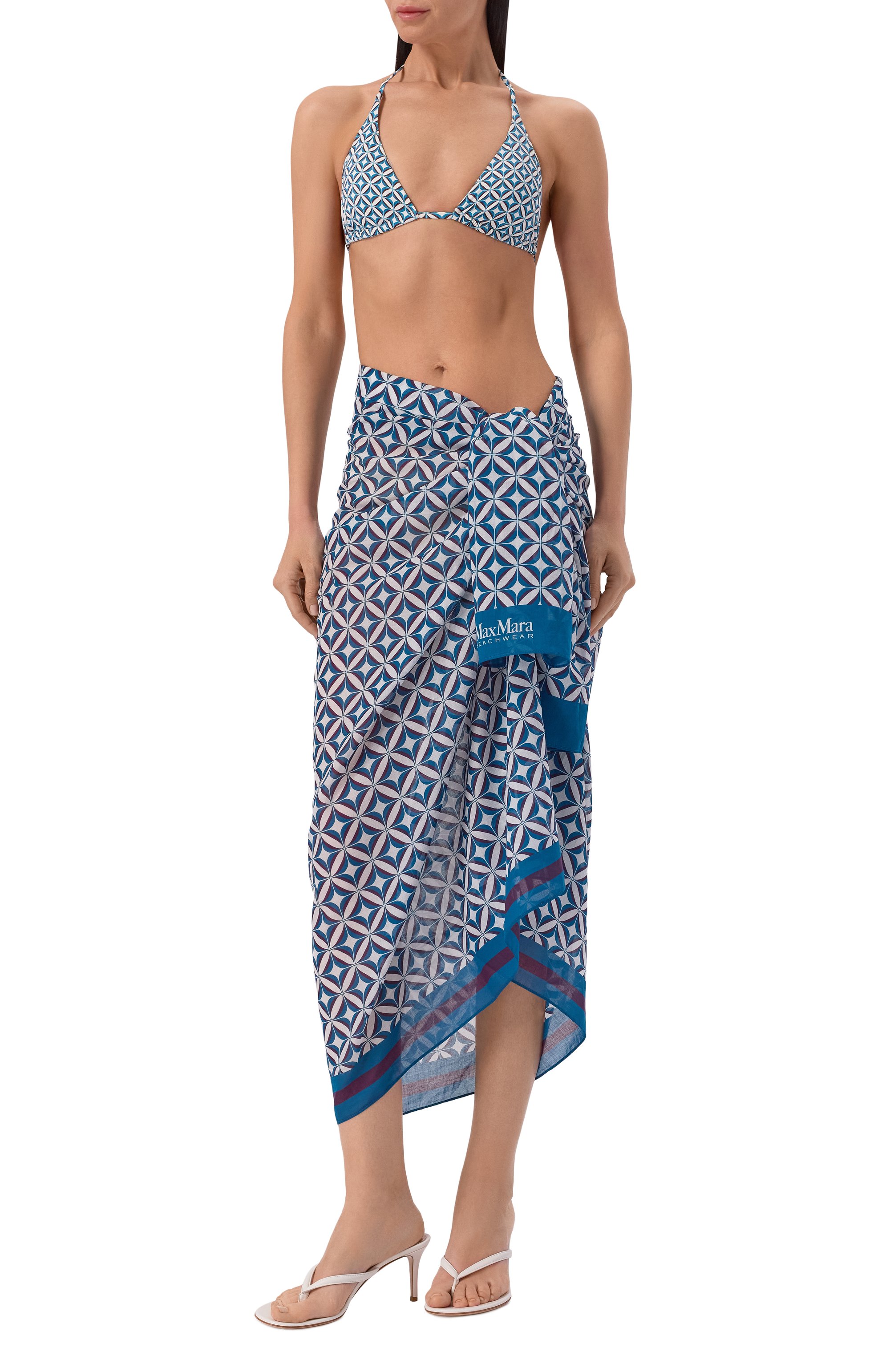 Хлопковое парео MAX MARA, арт. BCHELFI 261654101, фото 2
