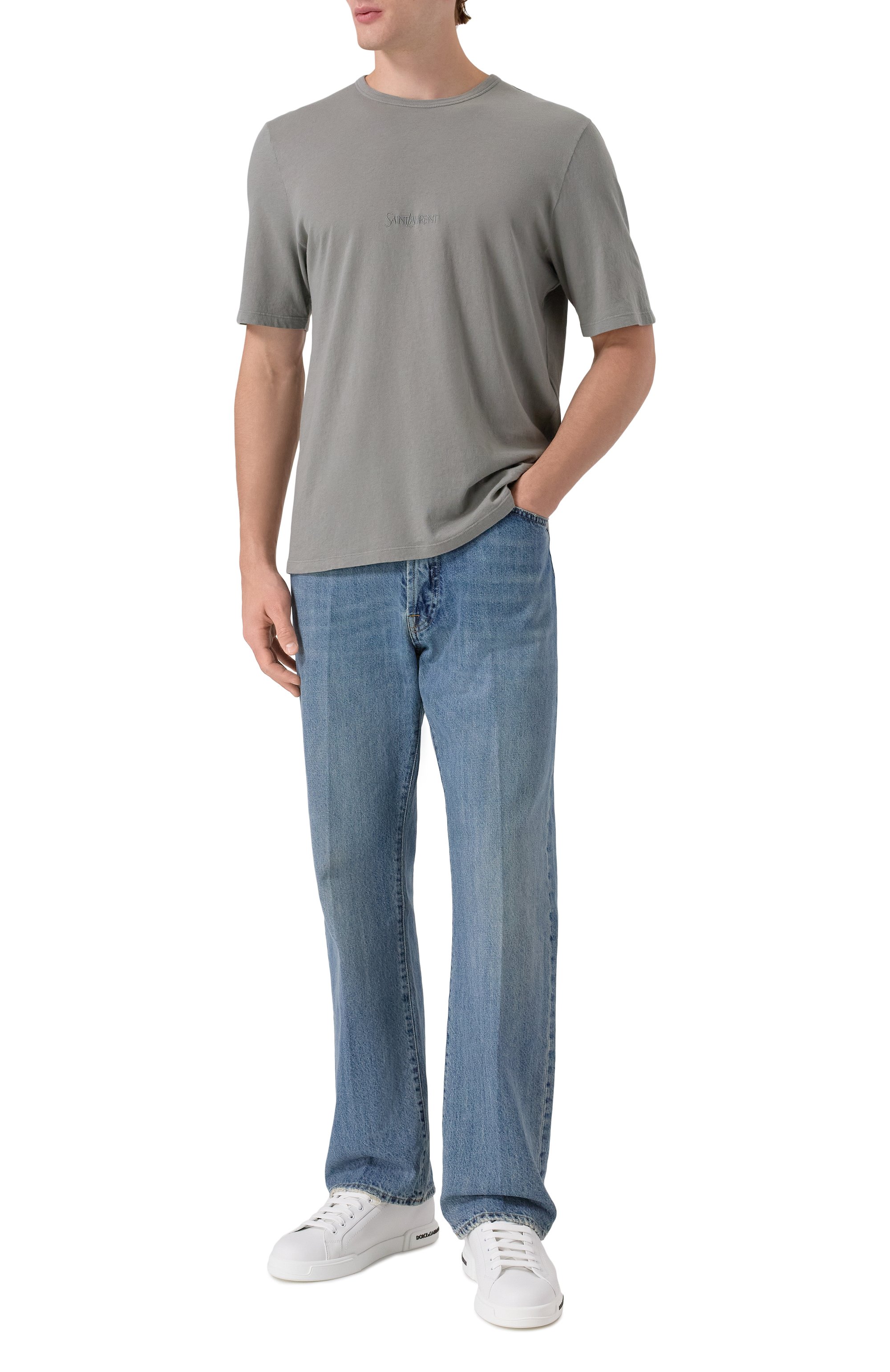 Хлопковая футболка SAINT LAURENT, арт. 818535/YBHD2, фото 2