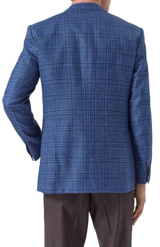 Пиджак из шерсти и шелка Corneliani 256018-2516200 Синий  256018-2516200 Фото 6