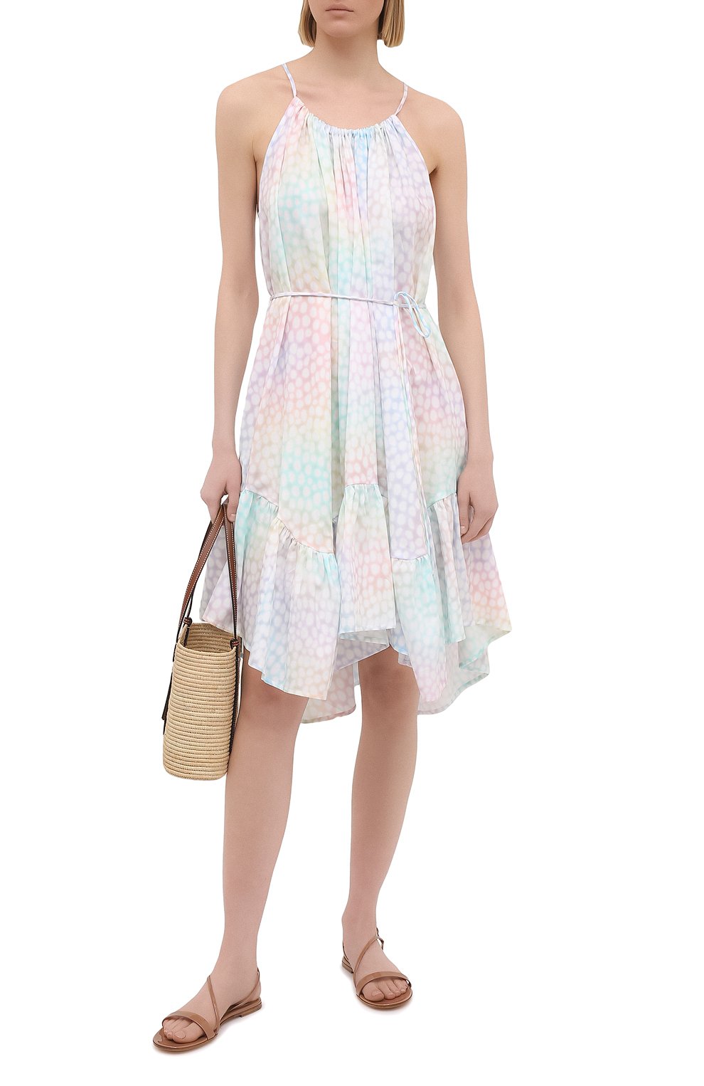 Хлопковое платье A MERE CO разноцветного цвета по цене 69500 руб., арт. AMC-RSS21-322IR, фото 2 Хлопковое платье A MERE CO, арт. AMC-RSS21-322IR, фото 2