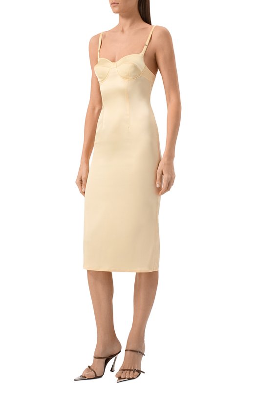 Атласное платье Mugler 26P1R018085013 Жёлтый  26P1R018085013 Фото 2