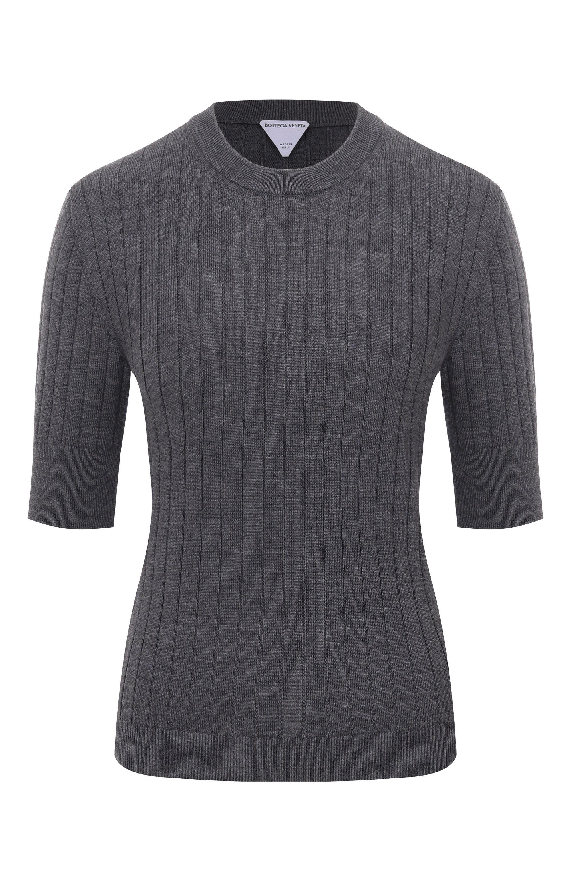 Шерстяной пуловер BOTTEGA VENETA серого цвета по цене 146500 руб., арт. 835467/V5L70, фото 1 Шерстяной пуловер BOTTEGA VENETA, арт. 835467/V5L70, фото 1