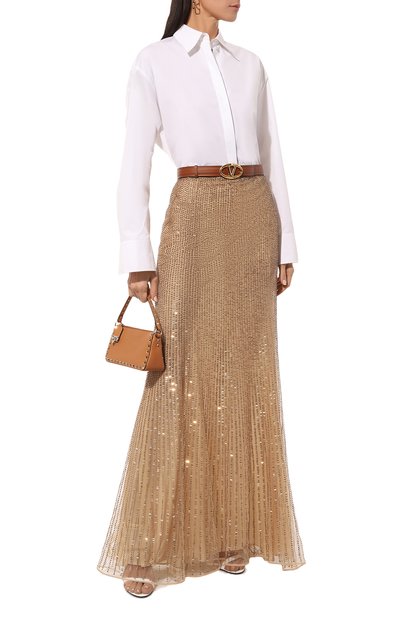 Юбка с отделкой пайетками VALENTINO, арт. 5B3RABW51ED, фото 2