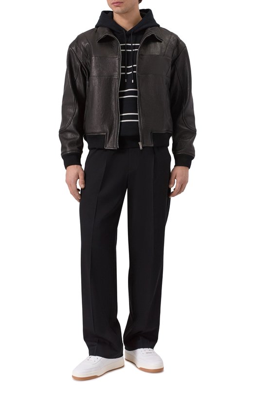 Кожаный бомбер Saint Laurent 821041/YCNF2 Чёрный  821041/YCNF2 Фото 2