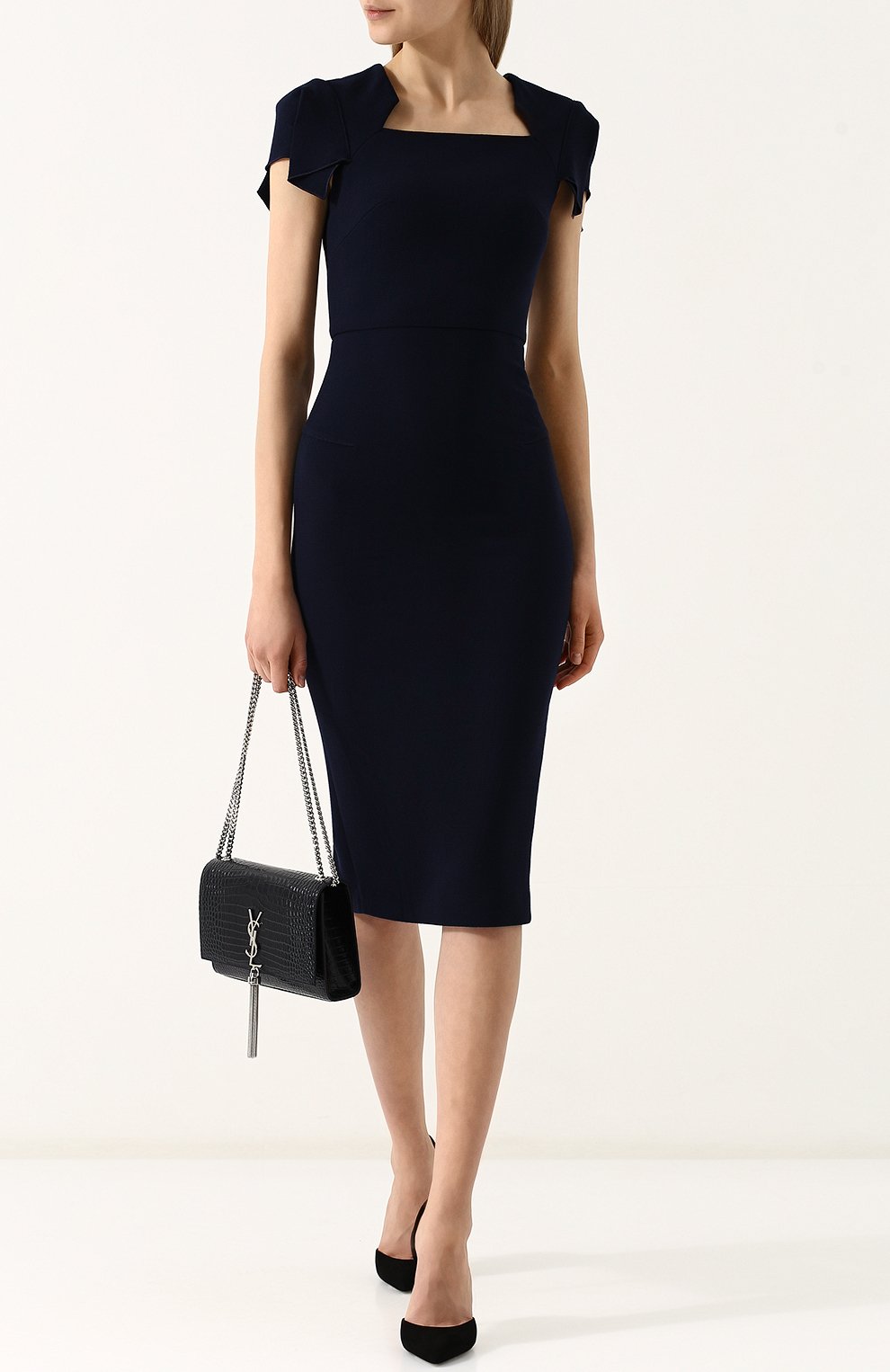 Однотонное платье-футляр с коротким рукавом ROLAND MOURET, арт. PS18/S0174/F4044, фото 2