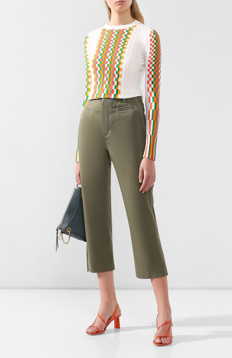 Хлопковые брюки LOEWE хаки цвета по цене 47000 руб., арт. S2192210IB, фото 2 Хлопковые брюки LOEWE, арт. S2192210IB, фото 2