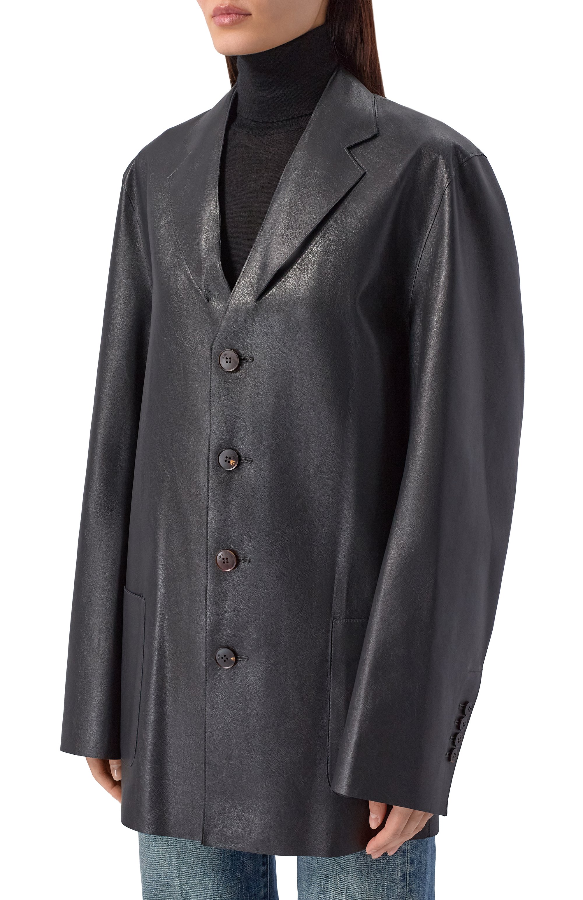 Жакет из экокожи GOOROO черного цвета по цене 237060 руб., арт. LJT002-9073-900-FW25/26, фото 3 Жакет из экокожи GOOROO, арт. LJT002-9073-900-FW25/26, фото 3