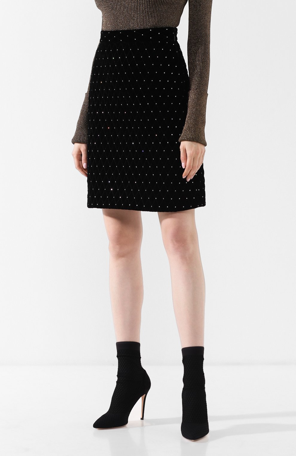 Бархатная юбка-миди с декоративной отделкой GUCCI, арт. 543479/ZLE93, фото 3