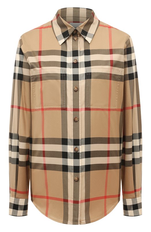 Хлопковая рубашка Burberry 8085645 Бежевый 8085645